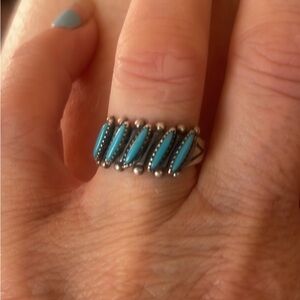 Turquoise Silver Women's Ring size 5